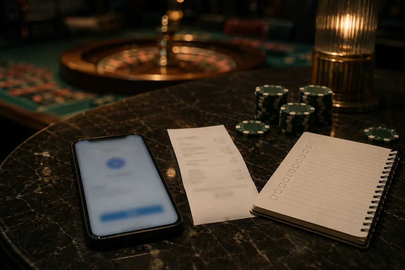 Meja pemeriksaan bukti transaksi dalam konteks kasino digital